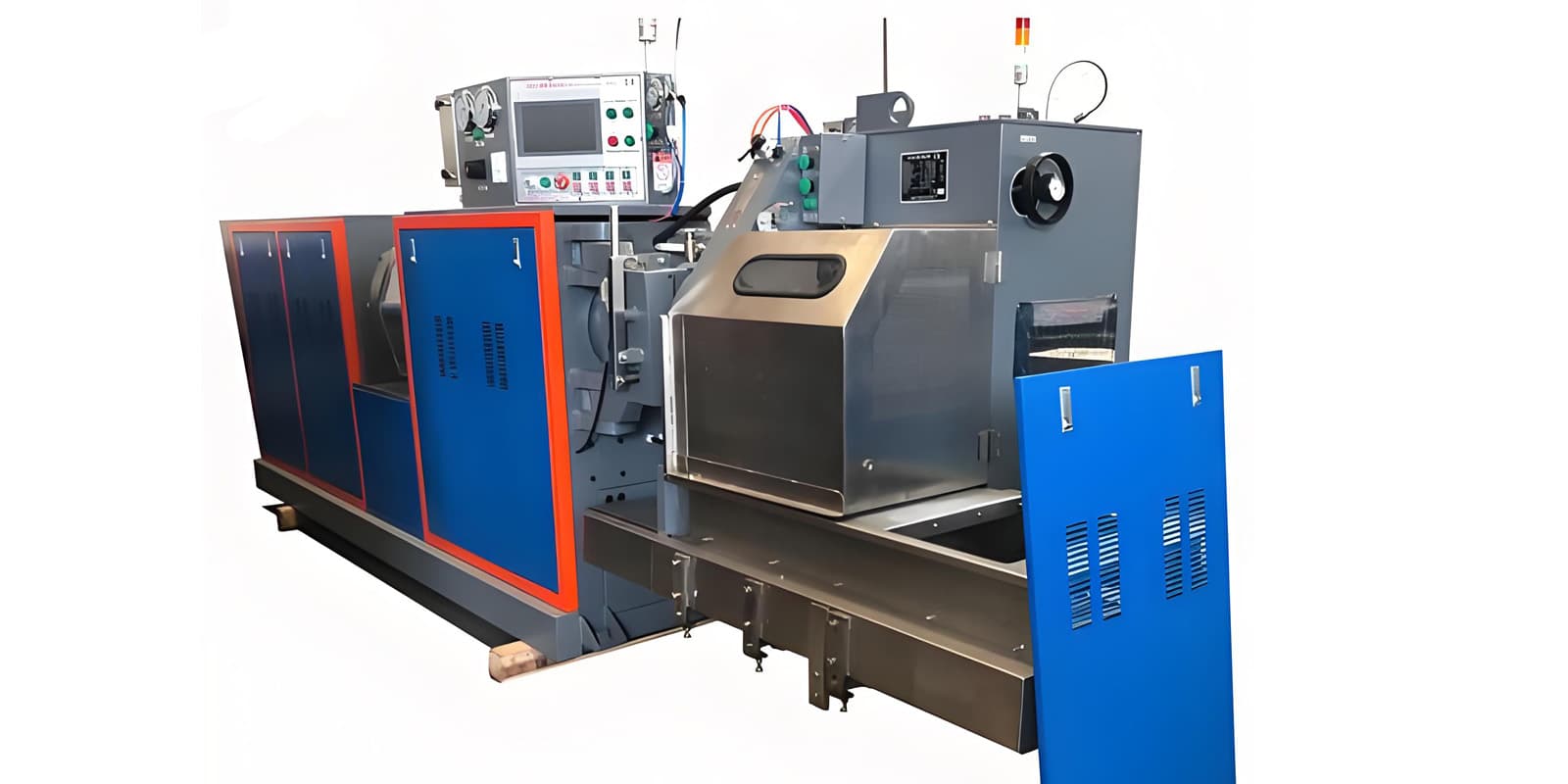 Plastic processing machinery with a control panel and removable side panels